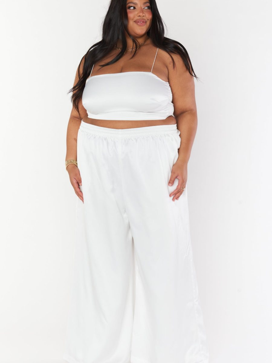Tucker Top ~ Ivory Luxe Satin