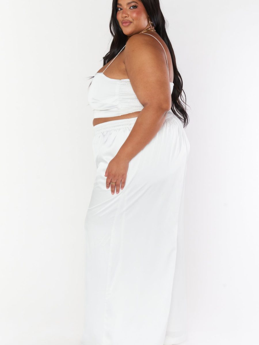 Tucker Top ~ Ivory Luxe Satin
