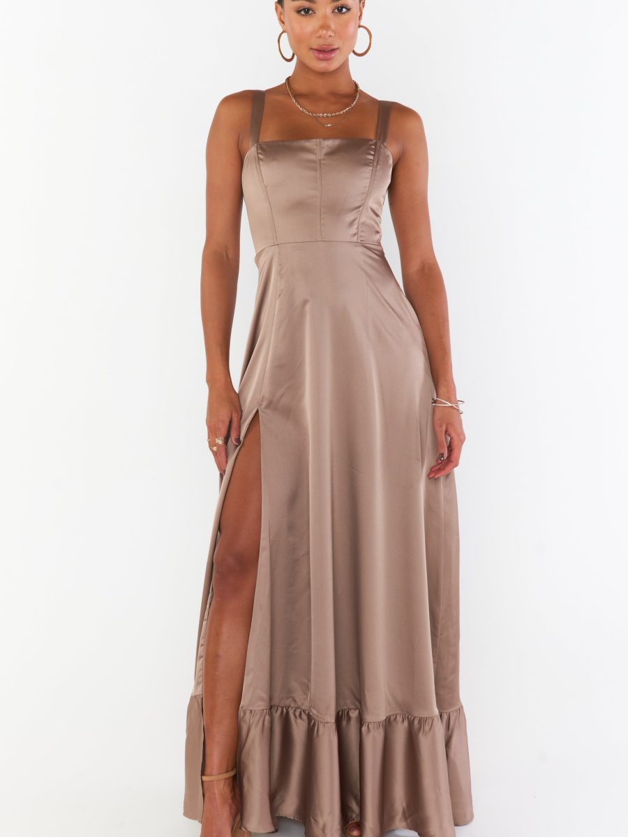 Clarissa Corset Dress ~ Dune Luxe Satin