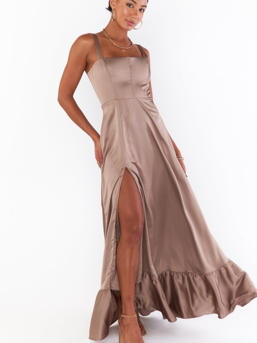 Clarissa Corset Dress ~ Dune Luxe Satin