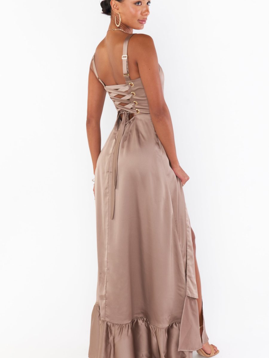 Clarissa Corset Dress ~ Dune Luxe Satin