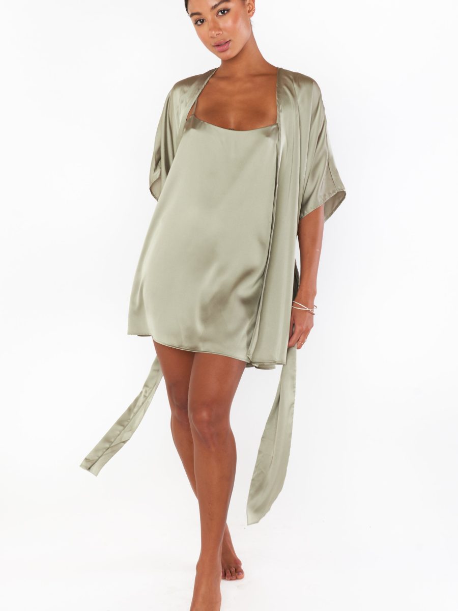 Moss Green Luxe Satin