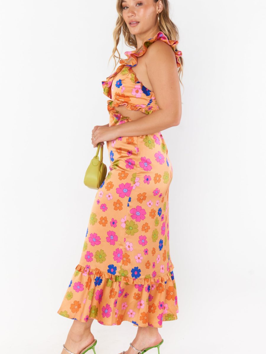 Lane Midi Dress ~ Poppin Poppy