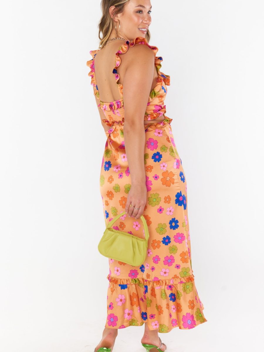 Lane Midi Dress ~ Poppin Poppy