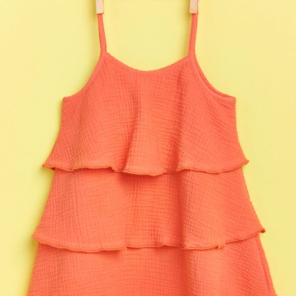 Peach Crinkle Gauze