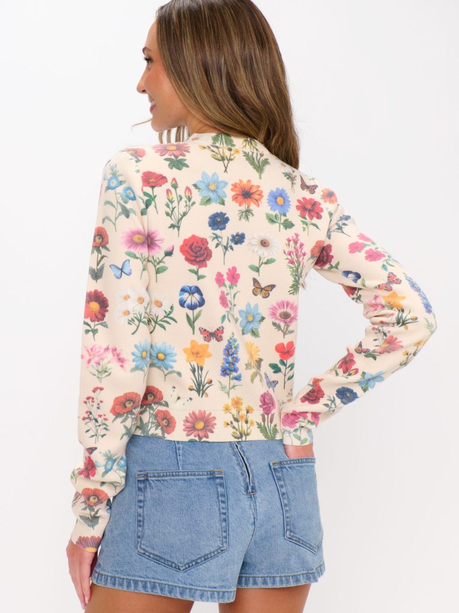 Cafe Cardigan ~ French Floral Knit