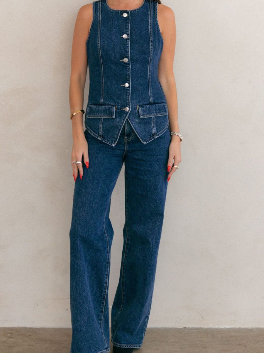 Midland Vest Top ~ Deep Well Indigo