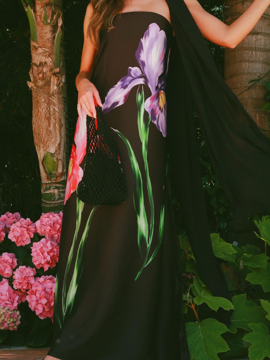 Renee Maxi Dress ~ Wild Iris Luxe Satin