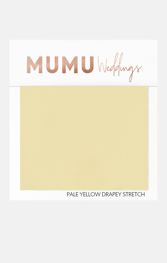 Bridesmaid Fabric Swatch ~ Pale Yellow Drapey Stretch