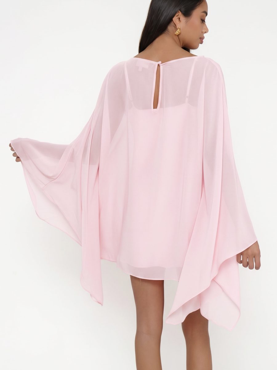 Olsen Mini Dress ~ Powder Pink Chiffon