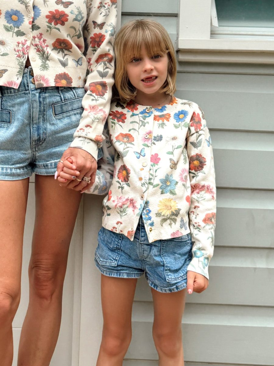 Little Cafe Cardigan ~ French Floral Knit