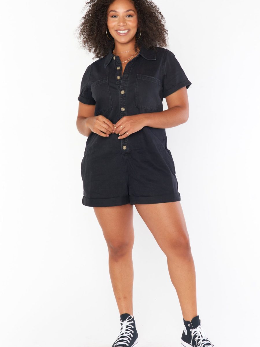 Range Romper ~ Washed Black