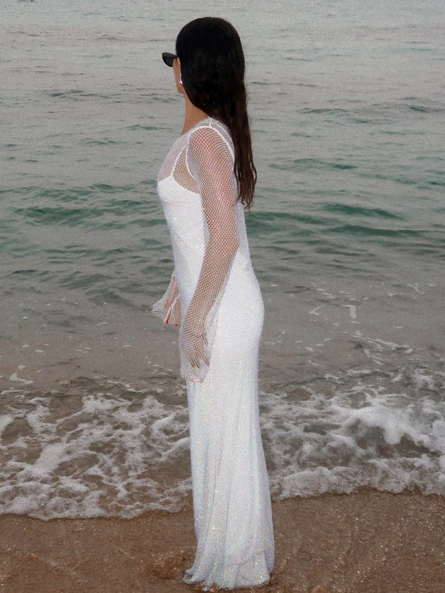 Iconic Maxi Dress ~ White Glitz