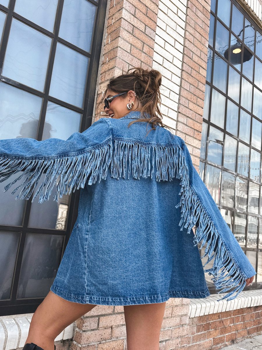 Sierra Fringe Jacket ~ Blue Indigo