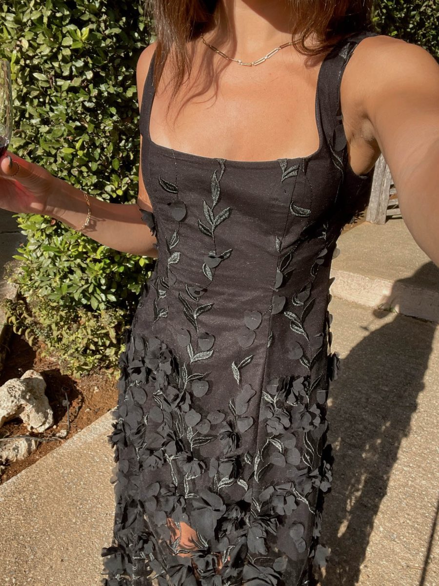 Stephanie Dress ~ Black 3D Floral