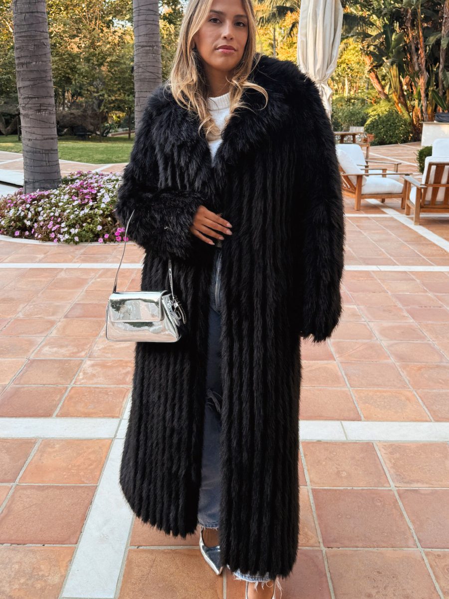 Plaza Coat ~ Black Faux Fur