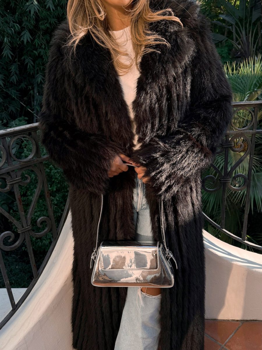 Plaza Coat ~ Black Faux Fur