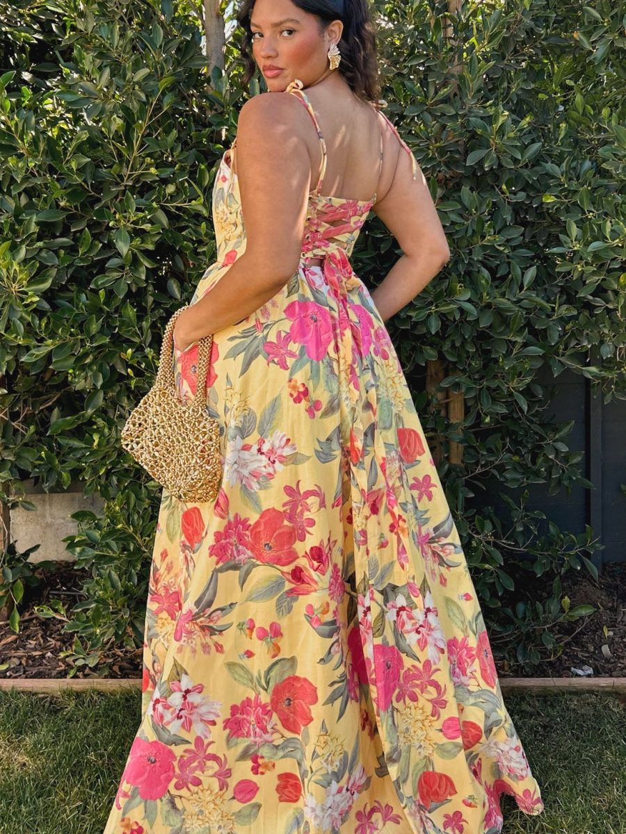 Juliet Maxi Dress ~ Mimosa Floral Taffeta