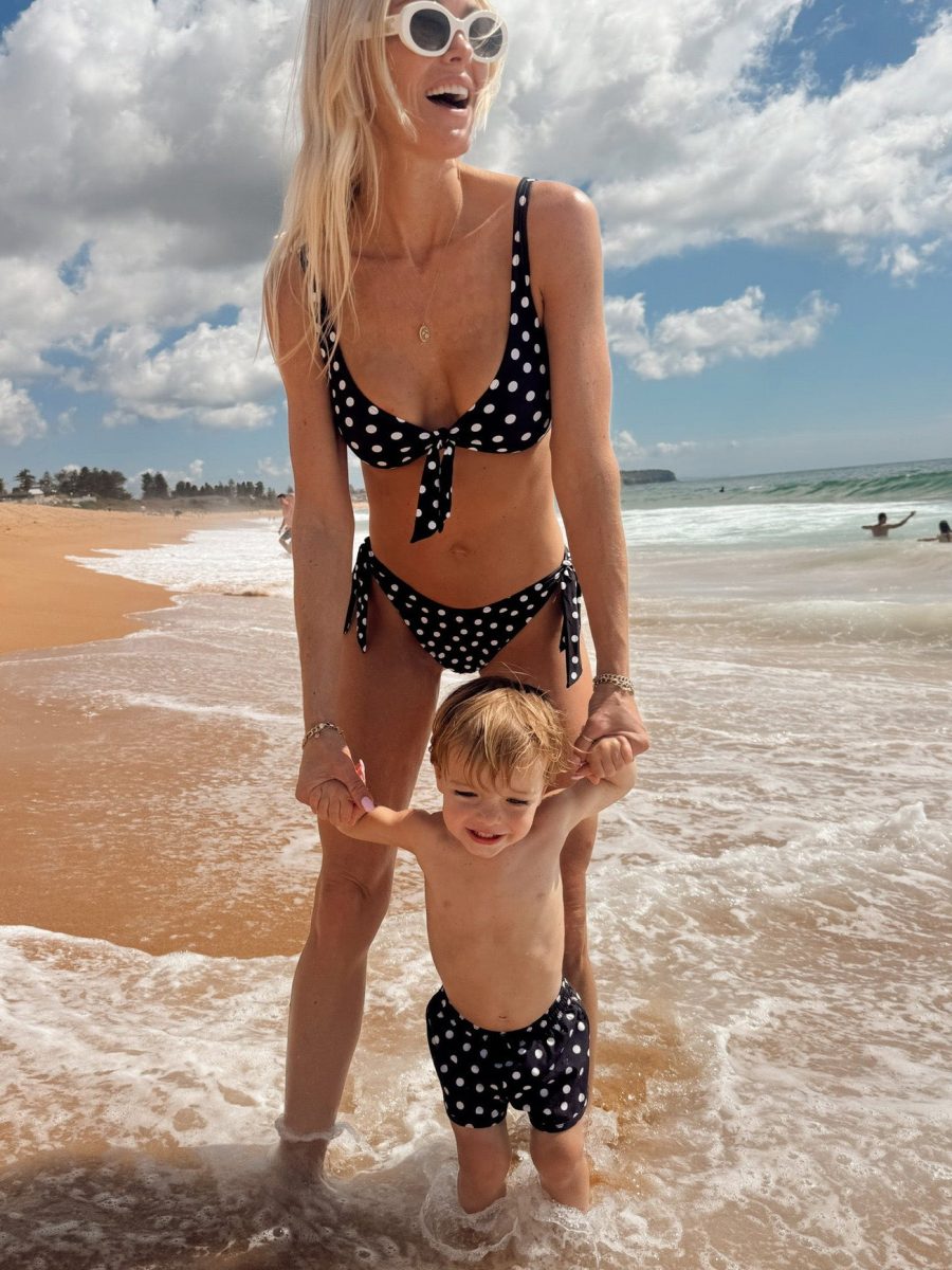 Little Beach Bum Trunks ~ Navy Polka Dot