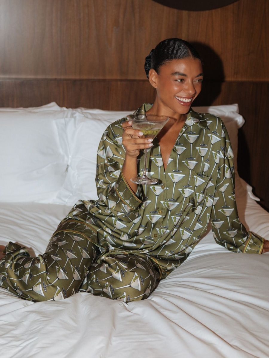 Overslept PJ Set ~ Extra Dirty Martini Silky