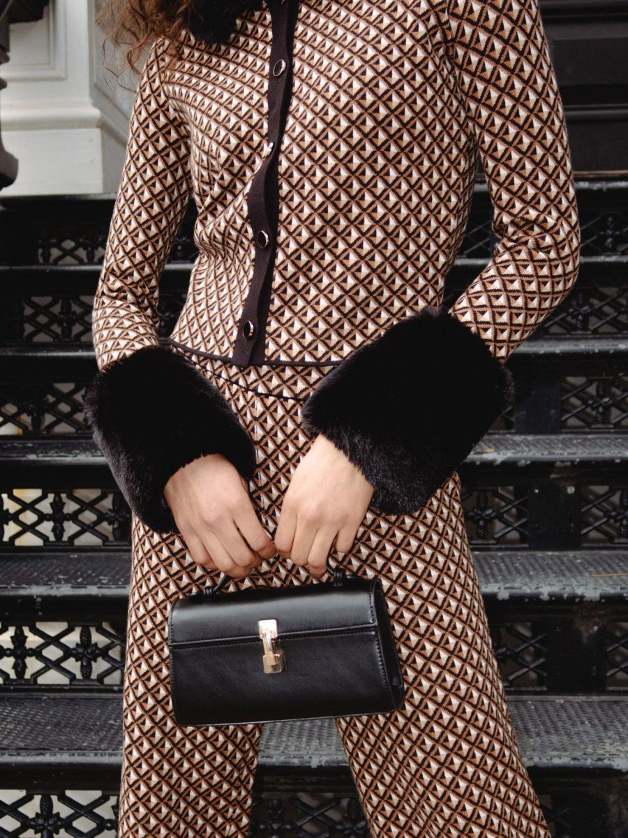Carmel Geo Knit with Faux Fur